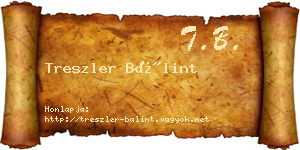 Treszler Bálint névjegykártya